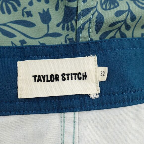 Taylor Stitch Bo Boardie Board Shorts Mens 32 Green Sea Floral Surf - Picture 2 of 16